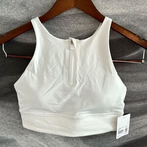 LULULEMON Energy High-Neck Long-Line Zip-Front Bra white Size 6 NWT